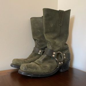 RARE Frye Vintage Green 12R Harness Motorcycle Boot Size 10